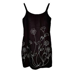 LAUNDRY by SHELLI SEGAL Embroidered Black Mini Dress